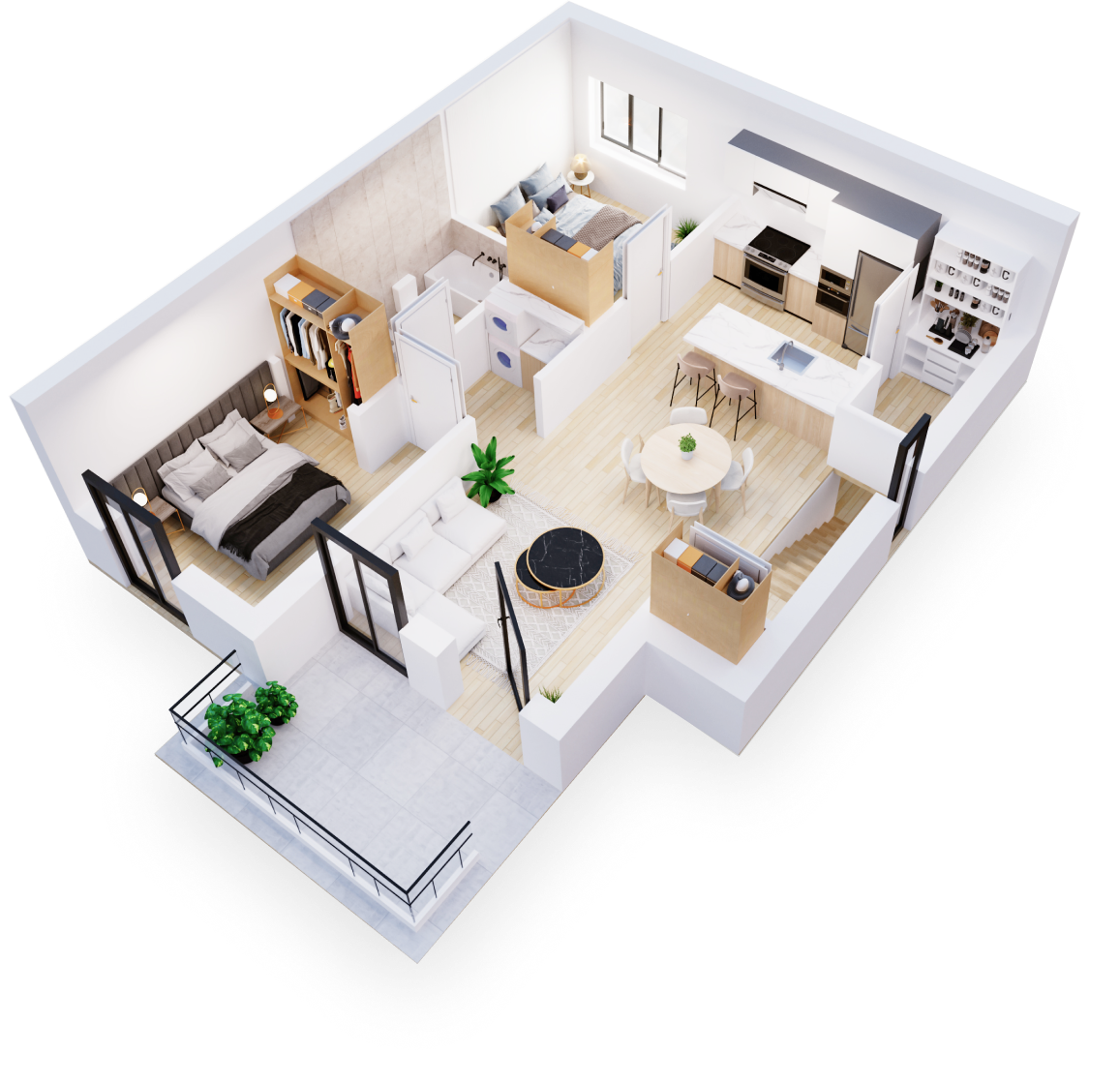 3D floorplan render
