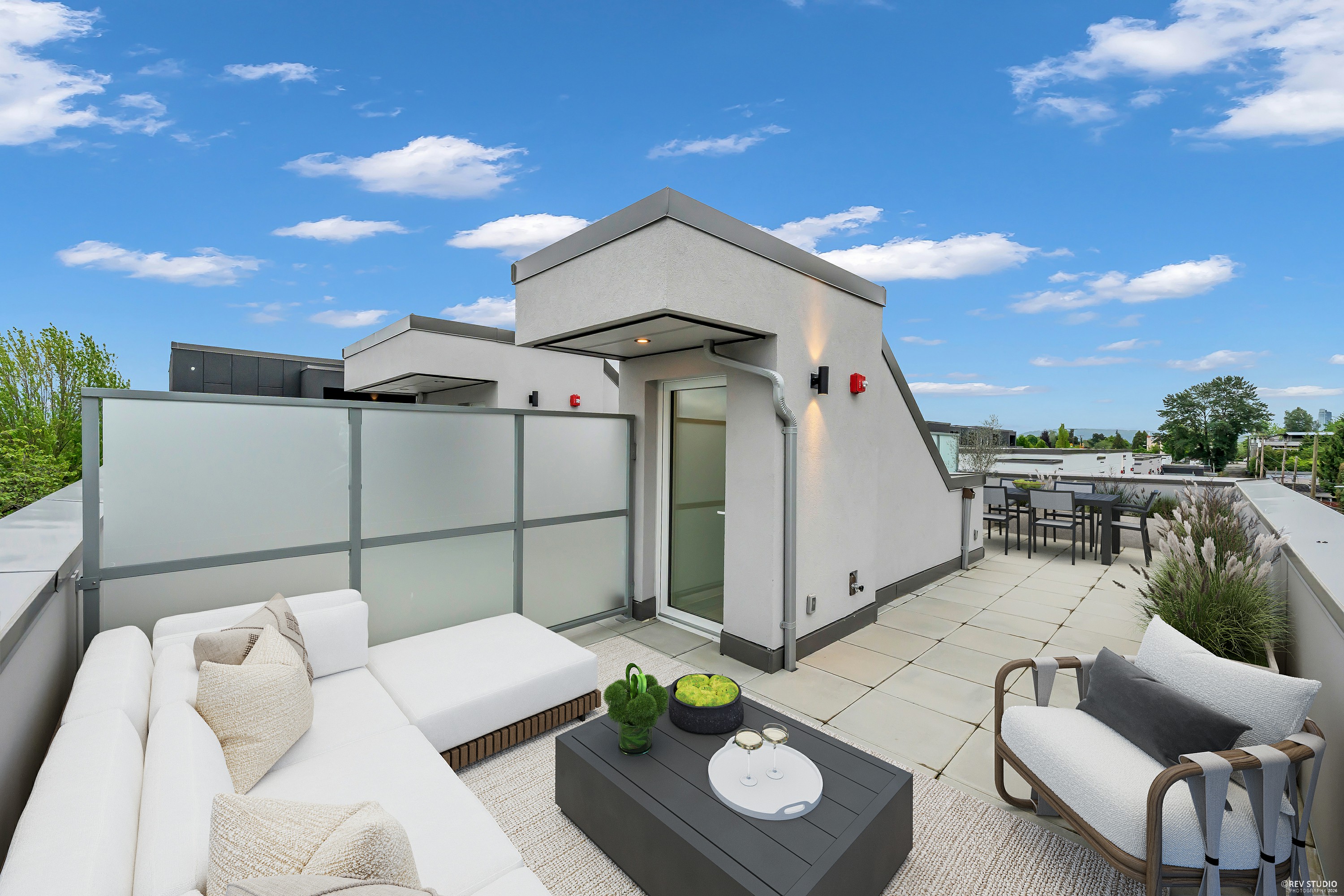 Private rooftop deck, virtually staged — Home 1732